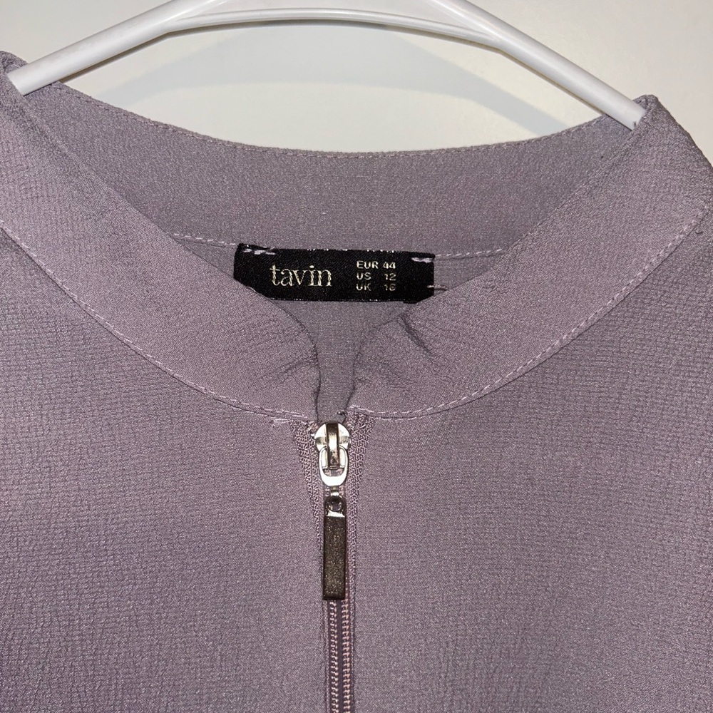Lavender/Lilac Turkish Zippered Abaya - Picture 3 of 6